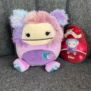 Squishmallows Valentine’s Day Eden the Purple Bigfoot 4.5” - NWT
